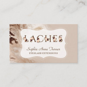Glam Guld Marble Blommigt Brev EyeLash Extensions Visitkort
