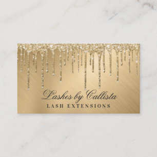 Glam Guld Metallic Glitter Drives Lash Visitkort