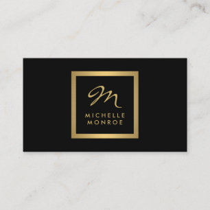 Glam Guld Monogram Affärskort Visitkort