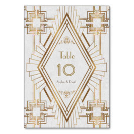 Glam Guld och White Underbar Gatsby Bordsnummer