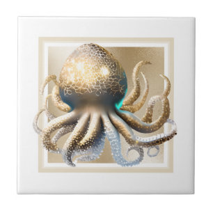 Glam guld octopus shimmer elegant strand Tema Kakelplatta