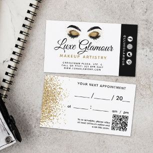 Glam Guld Öga Lash Brow Beauty Pub Möte Visitkort