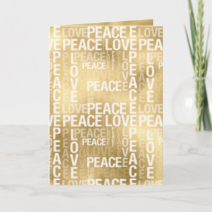 Glam Guld Peace Kärlek Kort