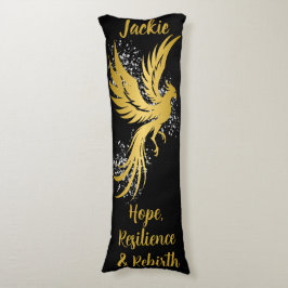 Glam Guld Phoenix Silver Glitter Monogram Black | Kroppskudde