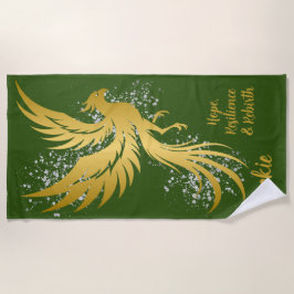 Glam Guld Phoenix Silver Glitter Monogram Grönt |