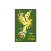 Glam Guld Phoenix Silver Glitter Monogram Grönt |