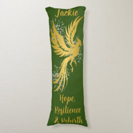 Glam Guld Phoenix Silver Glitter Monogram Grönt | Kroppskudde
