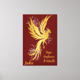 Glam Guld Phoenix Silver Glitter Monogram Maroon | Canvastryck