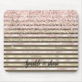 Glam Guld Rosa Brown Rand Girly Glitter Musmatta