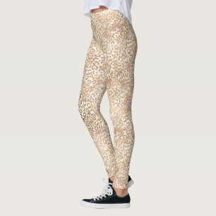 Glam Guld Rosa Leopard Skriv ut Leggings