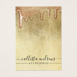 Glam Guld Thick Glitter Drives Necklace Visning Visitkort