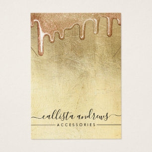 Glam Guld Thick Glitter Drives Necklace Visning Visitkort