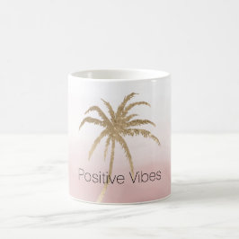 Glam Guld Tropical Handflatan Rosa ombre Kaffemugg