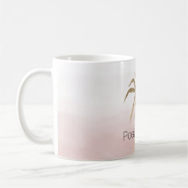  Glam Guld Tropical Handflatan Rosa ombre          Kaffemugg