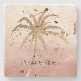  Glam Guld Tropical Handflatan Rosa ombre  Stenunderlägg