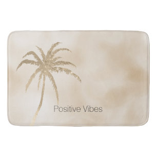 Glam Guld Tropical Handflatan Träd Ombre Badrumsmatta