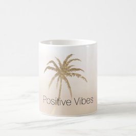 Glam Guld Tropical Handflatan Träd Ombre Kaffemugg