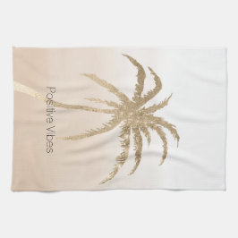 Glam Guld Tropical Handflatan Träd Ombre Kökshandduk