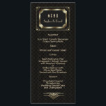 Glam Guld Underbar Gatsby Art Deco 20 s Bröllop Me Meny<br><div class="desc">Romantisk Elegant Guld Black Underbar Gatsby Art Deco 1920-talet Bröllop. Unik utformning och elegant med 20-talets Underbara Gatsby-vintage,  guld och svart dekorativt stil. Använda Anpassa verktyg om du vill lägga till din information. Om du vill ha matchande artiklar går du till min Romantiska Art Deco 1920s-samling.</div>