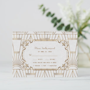 Glam Guld Underbar Gatsby White Art Deco 20 s Bröl OSA Kort
