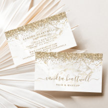 Glam Guld Vit Marmor Glitter Skrift