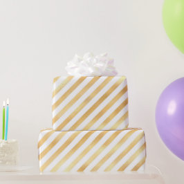 Glam Guld White Diagonal Rand Presentpapper