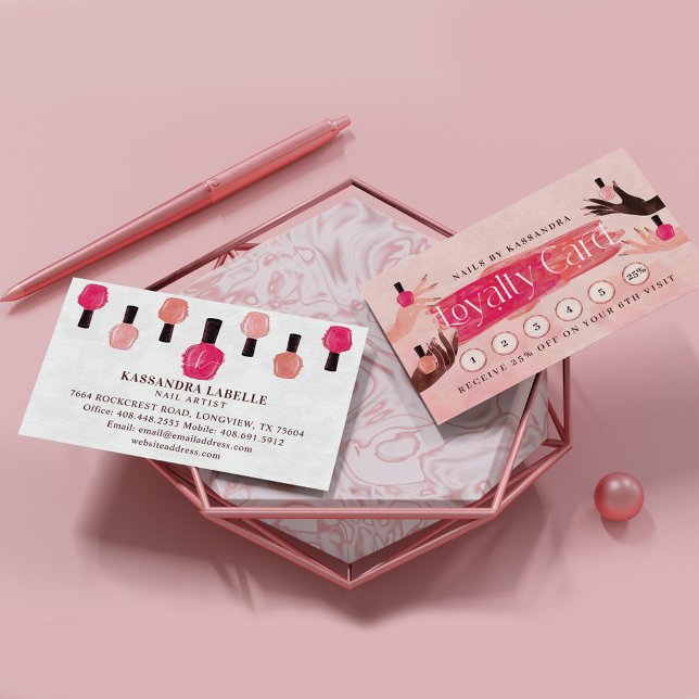 Glam Händer Nagel polsk ManiboyNail Salon Loyalty Visitkort (Skapare uppladdad)
