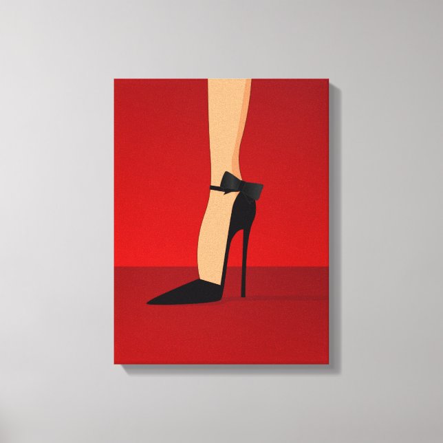 Glam High-Heel-skor Canvas Wall Art (Framsida)