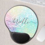 Glam Holografiska Glitter Colorful Söt Mönster Gel Musmatta<br><div class="desc">Anpassa enkelt den här söt färglösa holografiska bakgrunden för glitter med anpassningsbar monogram och/eller namn.</div>
