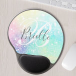 Glam Holografiska Glitter Colorful Söt Mönster Gel Musmatta<br><div class="desc">Anpassa enkelt den här söt färglösa holografiska bakgrunden för glitter med anpassningsbar monogram och/eller namn.</div>