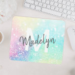 Glam Holografiska Glitter Colorful Söt Mönster Musmatta<br><div class="desc">Anpassa enkelt den här söt färglösa holografiska bakgrunden för glitter med anpassningsbar monogram och/eller namn.</div>