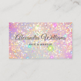 Glam Holography Glitter Modern Trendig Rosa Visitkort
