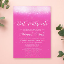 Glam Hot Pink Bat Mitzvah