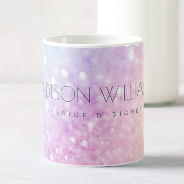 Glam Iridescent Glitter Personlig Colorful Kaffemugg (Skapare uppladdad)