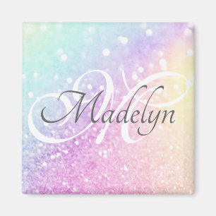 Glam Iridescent Glitter Personlig Colorful Magnet