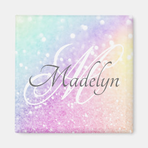 Glam Iridescent Glitter Personlig Colorful Magnet