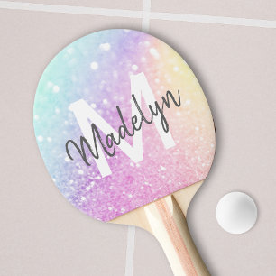 Glam Iridescent Glitter Personlig Colorful Pingisracket