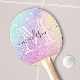 Glam Iridescent Glitter Personlig Colorful Pingisracket