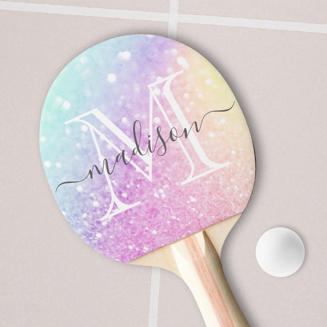 Glam Iridescent Glitter Personlig Colorful Pingisracket (Skapare uppladdad)