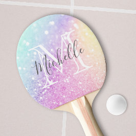 Glam Iridescent Glitter Personlig Colorful Pingisracket