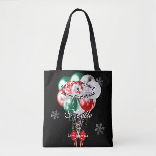 Glam-julafton Balloons and Snöflingor Tygkasse