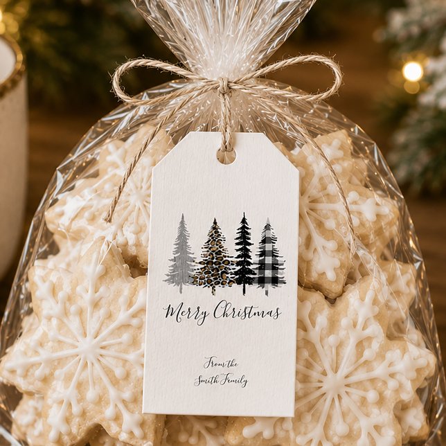 Glam julgranar presentetikett (Glam Christmas Trees Gift Tags)
