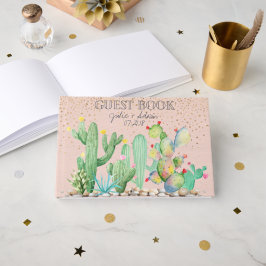 Glam Kaktus Bröllop Anpassad Gästbok
