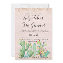 Glam kaktus fiesta bröllopsinbjudan
