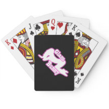 Glam kaninkrypandelogotyp som leker kort