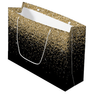 Glam kaskader av guld- glittersvartbakgrund