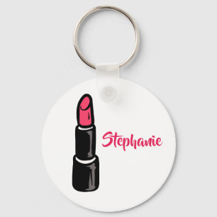Glam läppstiftpersonlignamn Keychain Nyckelring