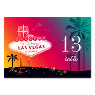 Glam Las Vegas Bröllop Bordsnummer Card