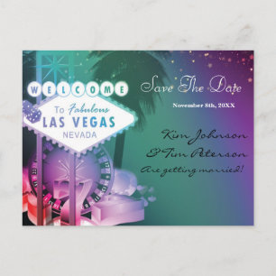 Glam Las Vegas Casino Bröllop Spara Datum Vykort