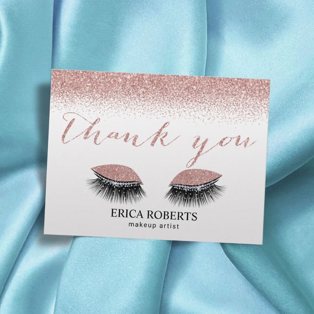 Glam Lash Makeup Artist Ro Guld Tack Vykort (Skapare uppladdad)